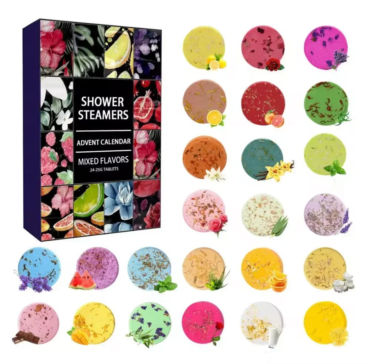 Bath Bomb Advent Calendar with 24 Bath Bombs or Shower Steamers 2026