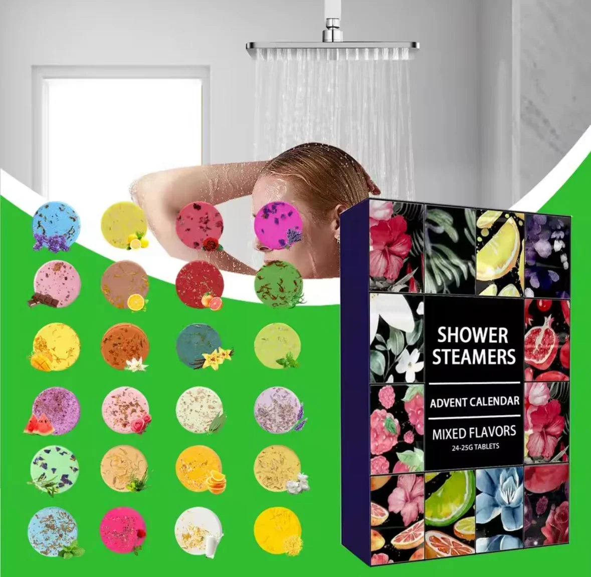 Bath Bomb Advent Calendar with 24 Bath Bombs or Shower Steamers 2026