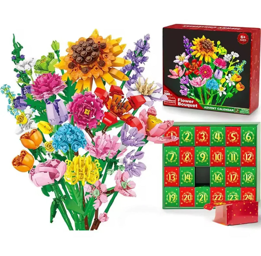 Building Block Flower Bouquet Advent Calendar with 24 Flower Kits 2026