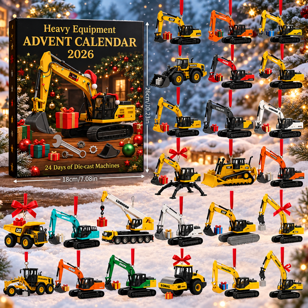 Baggora | Kids Advent Calendar with 24 Die-Cast Mini Construction Vehicles