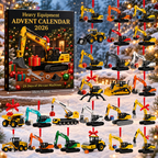 Baggora | Kids Advent Calendar with 24 Die-Cast Mini Construction Vehicles