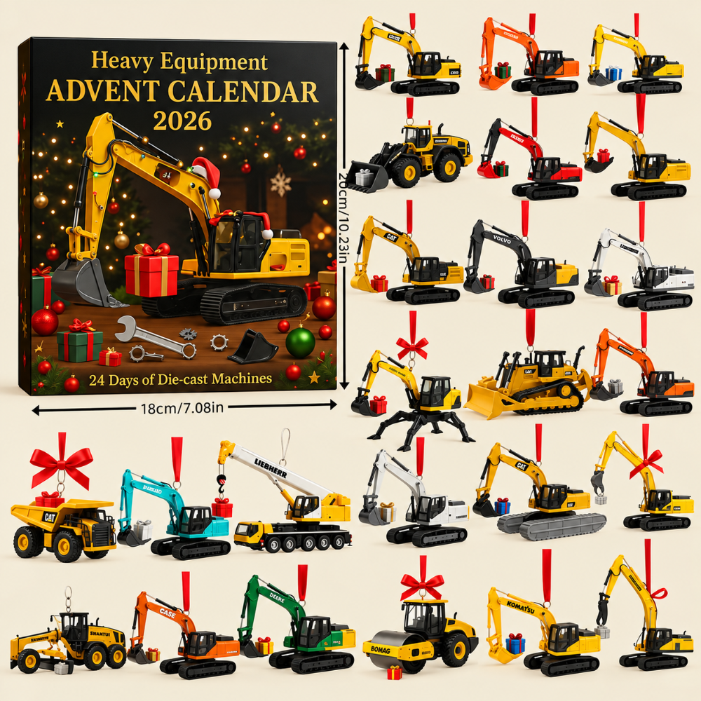 Baggora | Kids Advent Calendar with 24 Die-Cast Mini Construction Vehicles