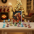 Dragon Pendant Advent Calendar with 24 Cartoon Dragon Charms 2026