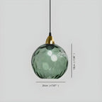 Smoked Glass Globe Pendant Light – Grey, E26, 20 cm, Mood Lighting for Dining Table, Living Room & Bedroom