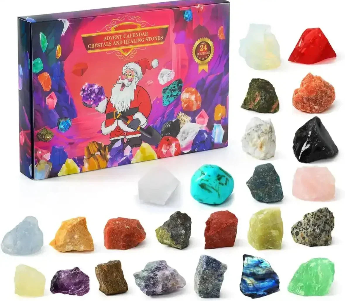 Mineral Advent Calendar with 24 Natural Stones for Collectors 2026