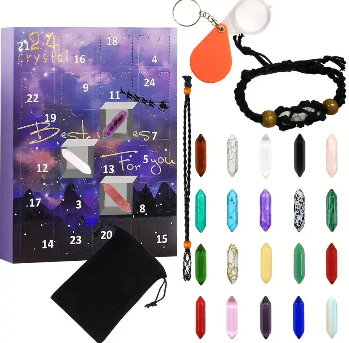Mineral Advent Calendar with 24 Natural Stones for Collectors 2026