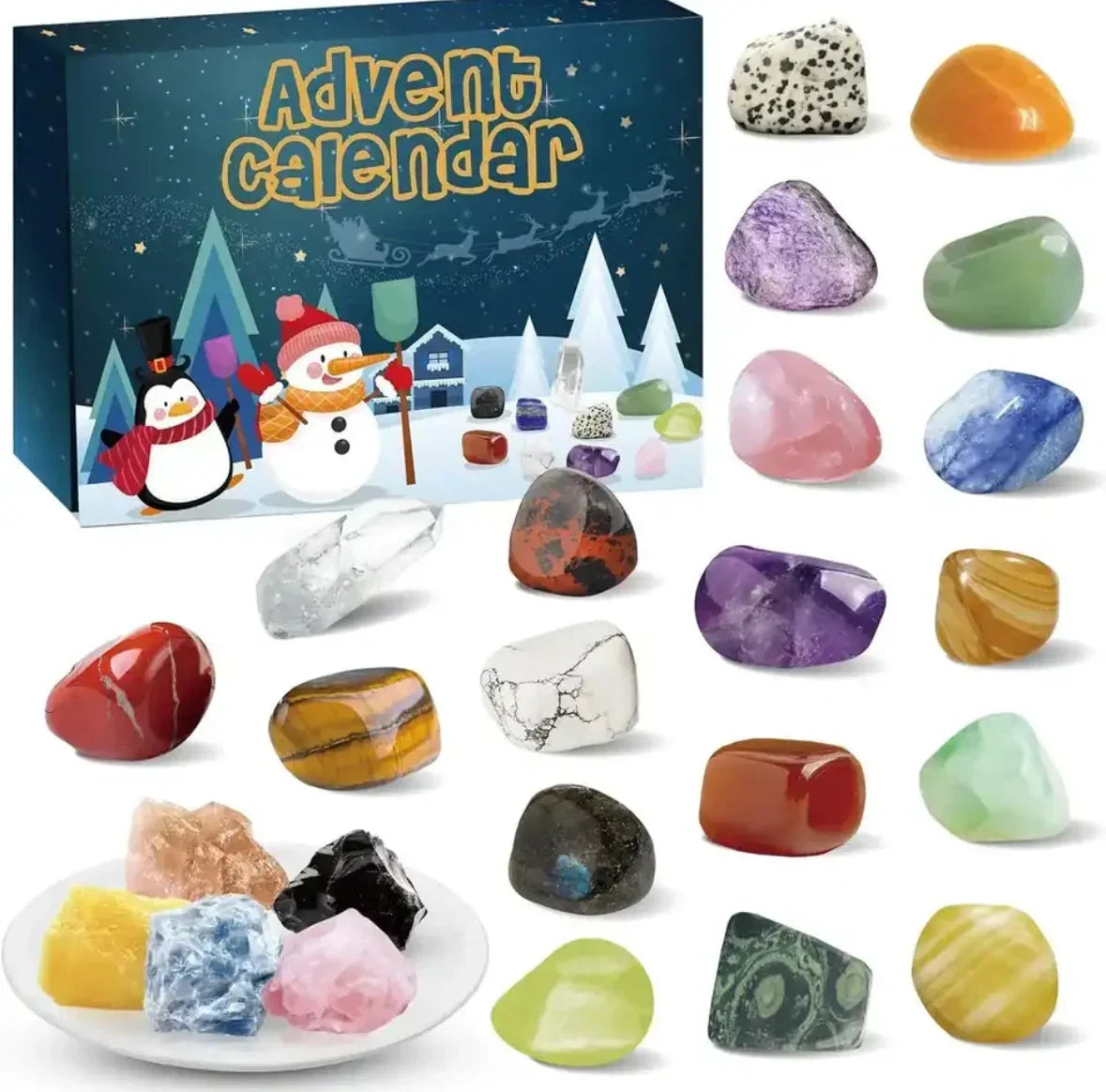 Mineral Advent Calendar with 24 Natural Stones for Collectors 2026