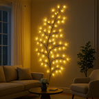 Warm White LED Willow Branch Wall Light – Dimmable Natural Mood Lighting with Remote Control