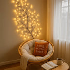 Warm White LED Willow Branch Wall Light – Dimmable Natural Mood Lighting with Remote Control