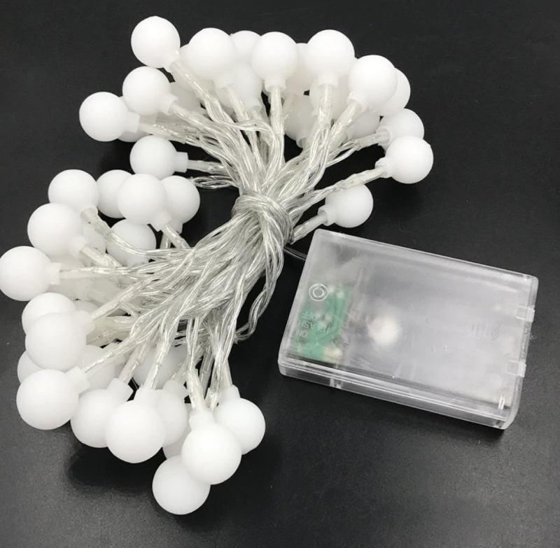 LED Fairy Lights – Warm White String Lights with Balls, Flowers, Stars or Snowflakes for Bedroom, Indoor & Outdoor