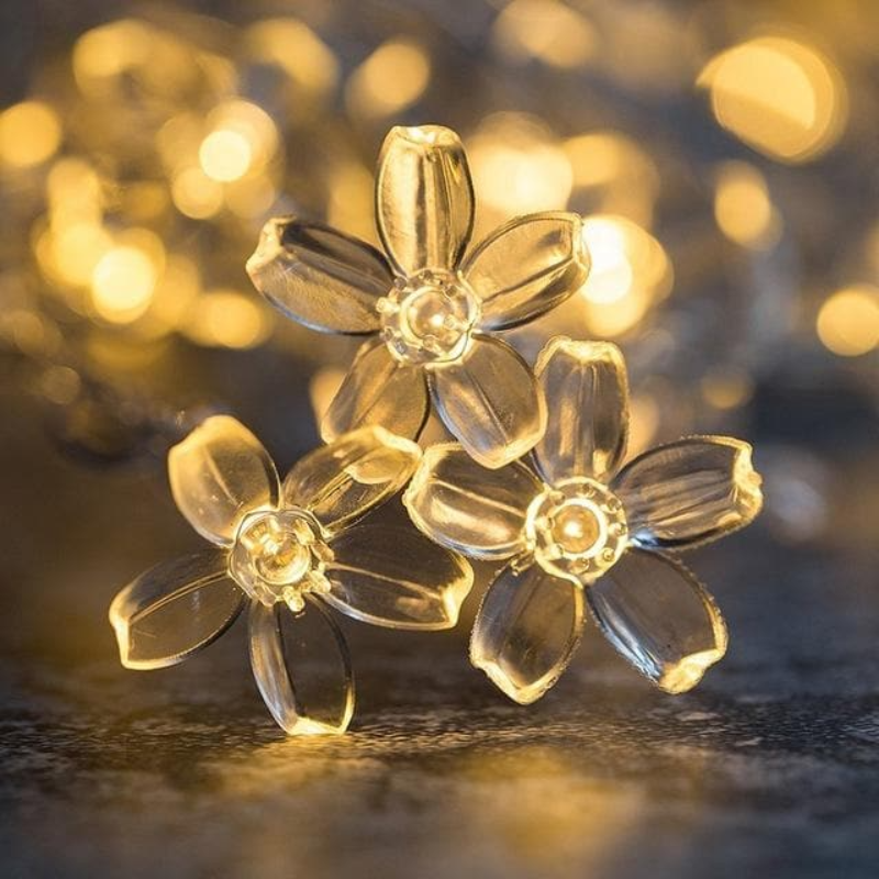 LED Fairy Lights – Warm White String Lights with Balls, Flowers, Stars or Snowflakes for Bedroom, Indoor & Outdoor