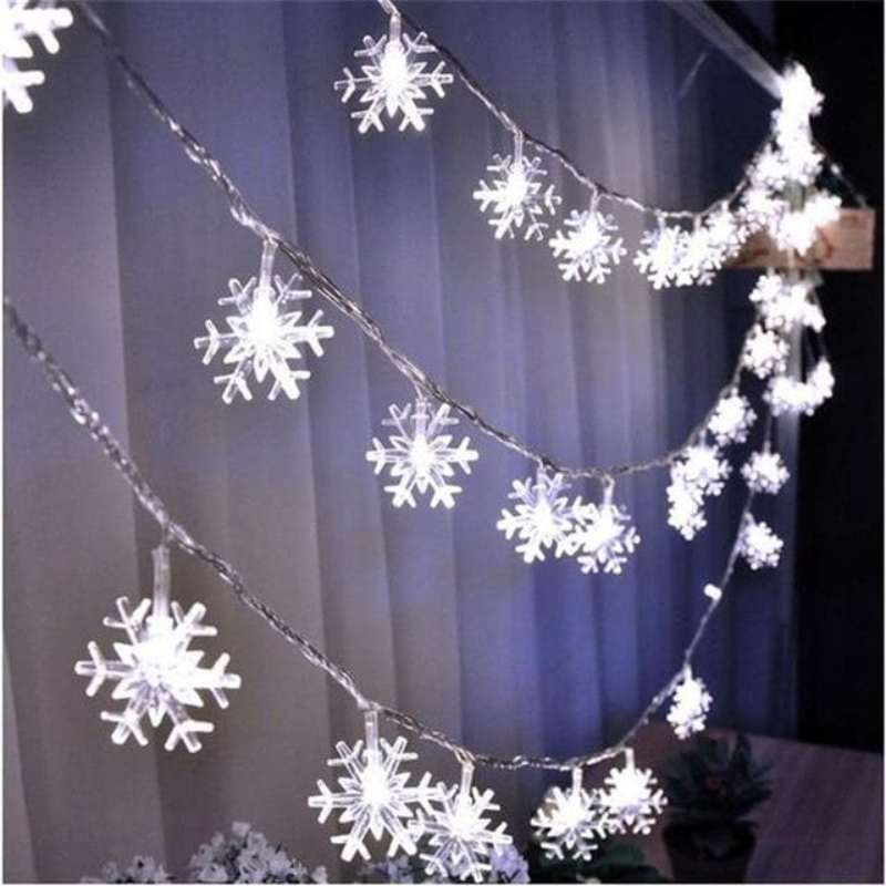 LED Fairy Lights – Warm White String Lights with Balls, Flowers, Stars or Snowflakes for Bedroom, Indoor & Outdoor
