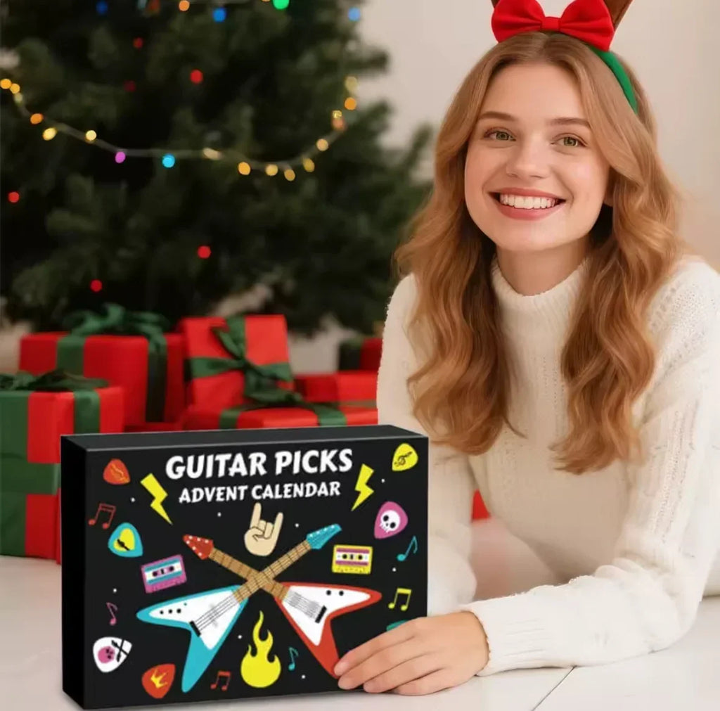Guitar Pick Advent Calendar with 24 Plectrums and Storage Case 2026