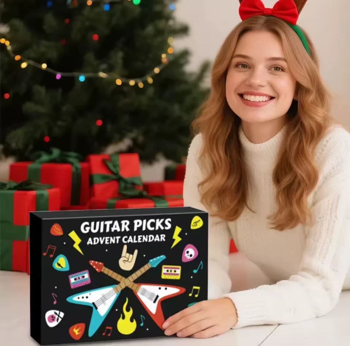Guitar Pick Advent Calendar with 24 Plectrums and Storage Case 2026