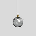 Smoked Glass Globe Pendant Light – Grey, E26, 20 cm, Mood Lighting for Dining Table, Living Room & Bedroom