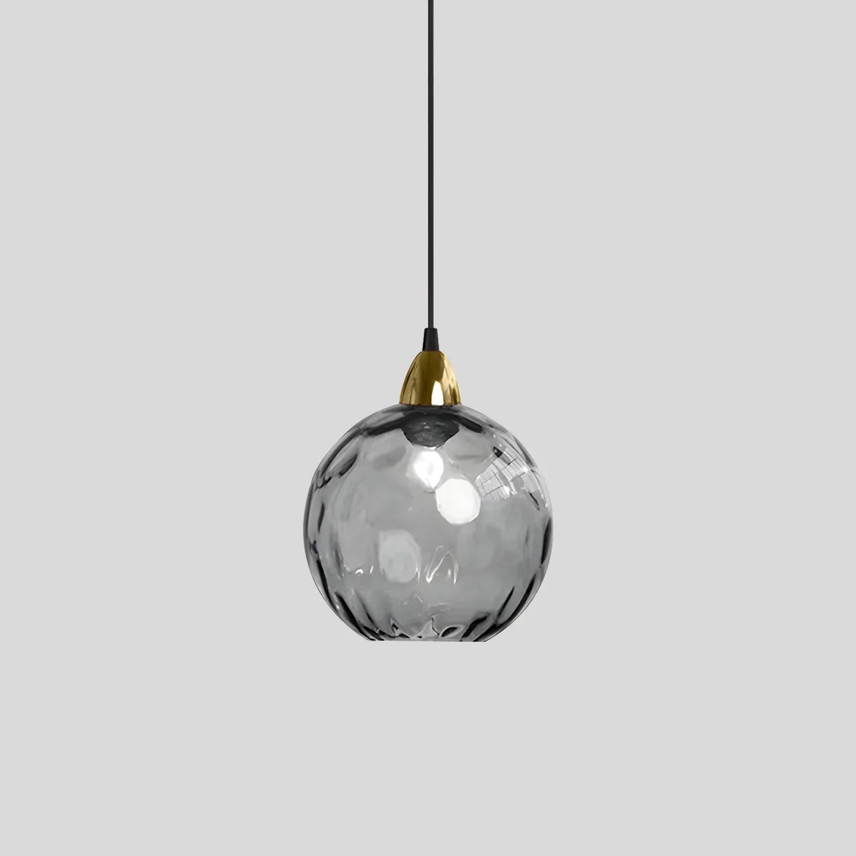 Smoked Glass Globe Pendant Light – Grey, E26, 20 cm, Mood Lighting for Dining Table, Living Room & Bedroom