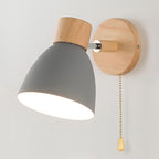 Scandinavian Wooden Wall Lamp with Warm Light & Pull-Cord Switch – for Calm Interiors