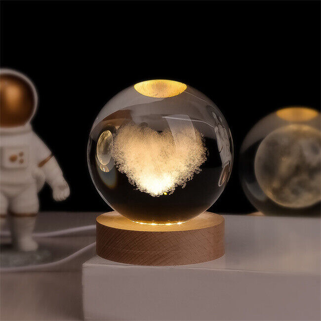 Crystal Ball Lamp with Coloured LED Lighting – Decorative Mood Light for Living Room & Bedroom