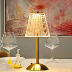 Cordless Vintage Table Lamp with Glass Shade – Rechargeable Mood Light for Living Room & Bedroom