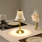 Cordless Vintage Table Lamp with Glass Shade – Rechargeable Mood Light for Living Room & Bedroom