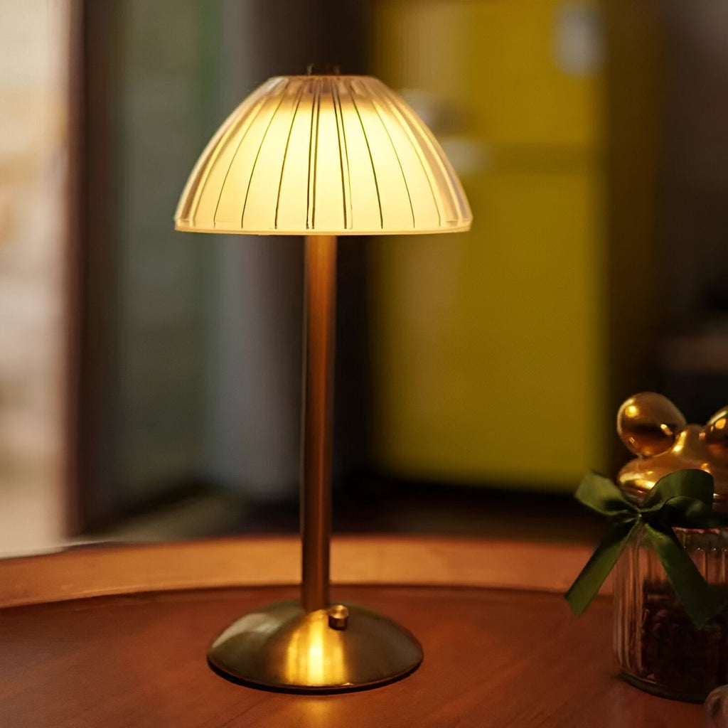 Cordless Vintage Table Lamp with Glass Shade – Rechargeable Mood Light for Living Room & Bedroom