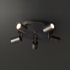 Industrial Metal Chandelier with Brass Finish – Ceiling Light, Pendant Light & Floor Lamp Style, 3 or 5 GU10 Lights