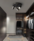 Industrial Metal Chandelier with Brass Finish – Ceiling Light, Pendant Light & Floor Lamp Style, 3 or 5 GU10 Lights