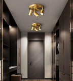 Industrial Metal Chandelier with Brass Finish – Ceiling Light, Pendant Light & Floor Lamp Style, 3 or 5 GU10 Lights