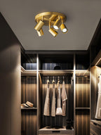 Industrial Metal Chandelier with Brass Finish – Ceiling Light, Pendant Light & Floor Lamp Style, 3 or 5 GU10 Lights
