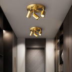 Industrial Metal Chandelier with Brass Finish – Ceiling Light, Pendant Light & Floor Lamp Style, 3 or 5 GU10 Lights