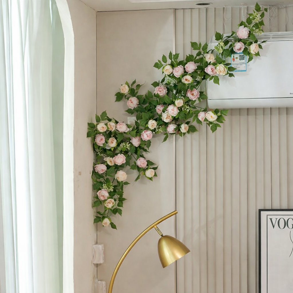 LED String Lights with Pink Roses for Wall Decor – 5 Metre Decorative Fairy Lights