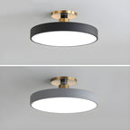 Isla Round Flush-Mount LED Ceiling Light – Black Metal with White Diffuser for Dining Rooms & Offices, Six Colours