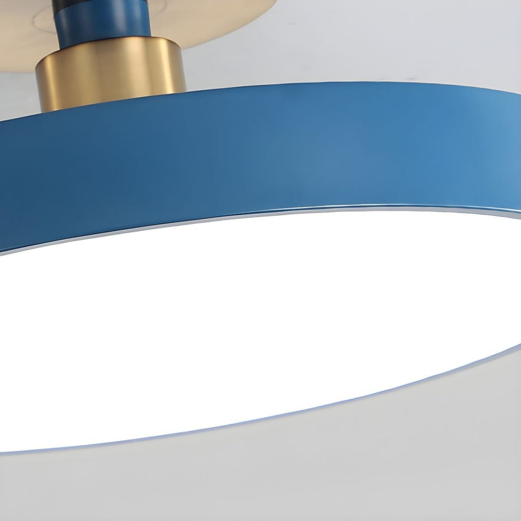Isla Round Flush-Mount LED Ceiling Light – Black Metal with White Diffuser for Dining Rooms & Offices, Six Colours