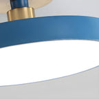 Isla Round Flush-Mount LED Ceiling Light – Black Metal with White Diffuser for Dining Rooms & Offices, Six Colours