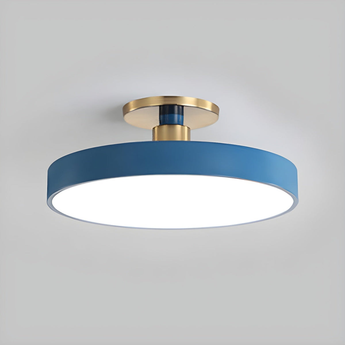 Isla Round Flush-Mount LED Ceiling Light – Black Metal with White Diffuser for Dining Rooms & Offices, Six Colours