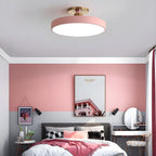 Isla Round Flush-Mount LED Ceiling Light – Black Metal with White Diffuser for Dining Rooms & Offices, Six Colours