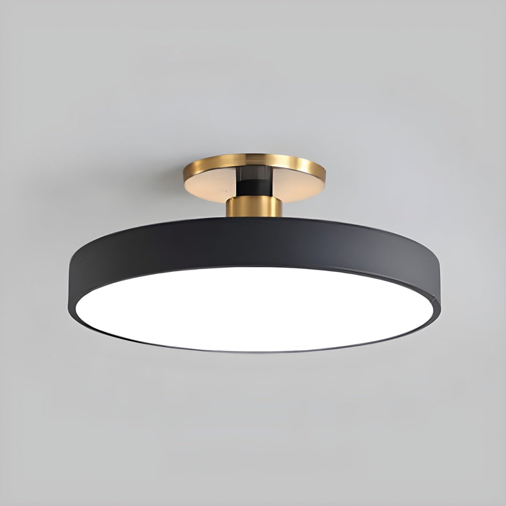 Isla Round Flush-Mount LED Ceiling Light – Black Metal with White Diffuser for Dining Rooms & Offices, Six Colours