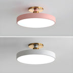 Isla Round Flush-Mount LED Ceiling Light – Black Metal with White Diffuser for Dining Rooms & Offices, Six Colours