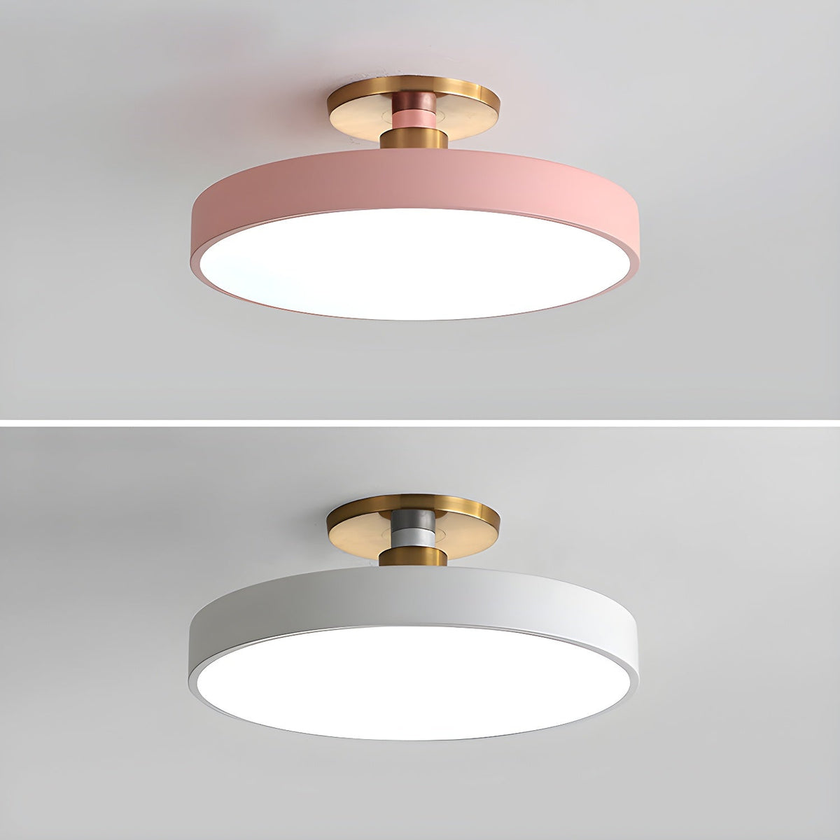 Isla Round Flush-Mount LED Ceiling Light – Black Metal with White Diffuser for Dining Rooms & Offices, Six Colours