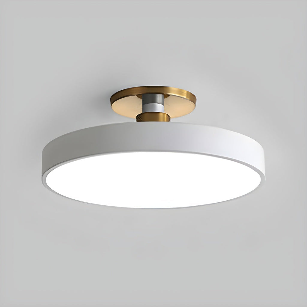 Isla Round Flush-Mount LED Ceiling Light – Black Metal with White Diffuser for Dining Rooms & Offices, Six Colours