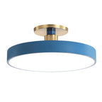 Isla Round Flush-Mount LED Ceiling Light – Black Metal with White Diffuser for Dining Rooms & Offices, Six Colours