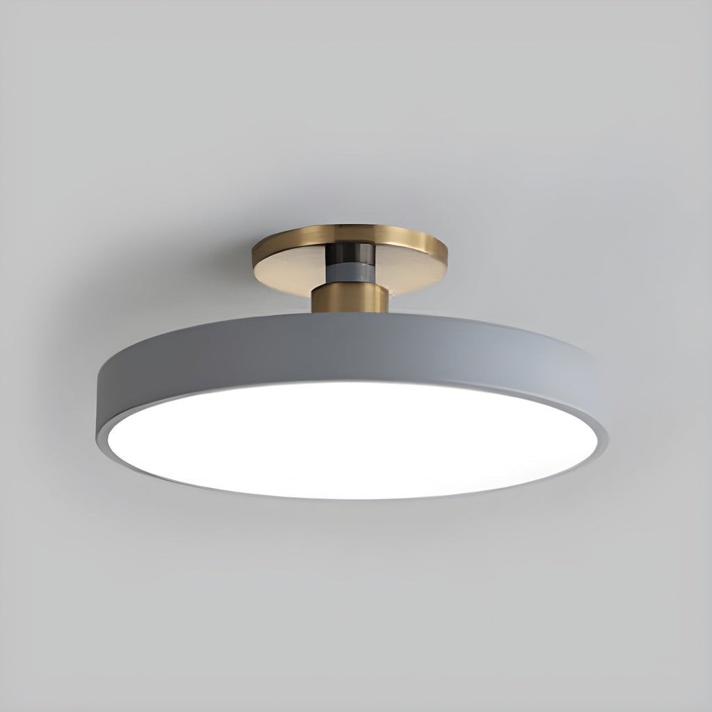 Isla Round Flush-Mount LED Ceiling Light – Black Metal with White Diffuser for Dining Rooms & Offices, Six Colours