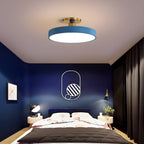 Isla Round Flush-Mount LED Ceiling Light – Black Metal with White Diffuser for Dining Rooms & Offices, Six Colours