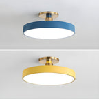 Isla Round Flush-Mount LED Ceiling Light – Black Metal with White Diffuser for Dining Rooms & Offices, Six Colours
