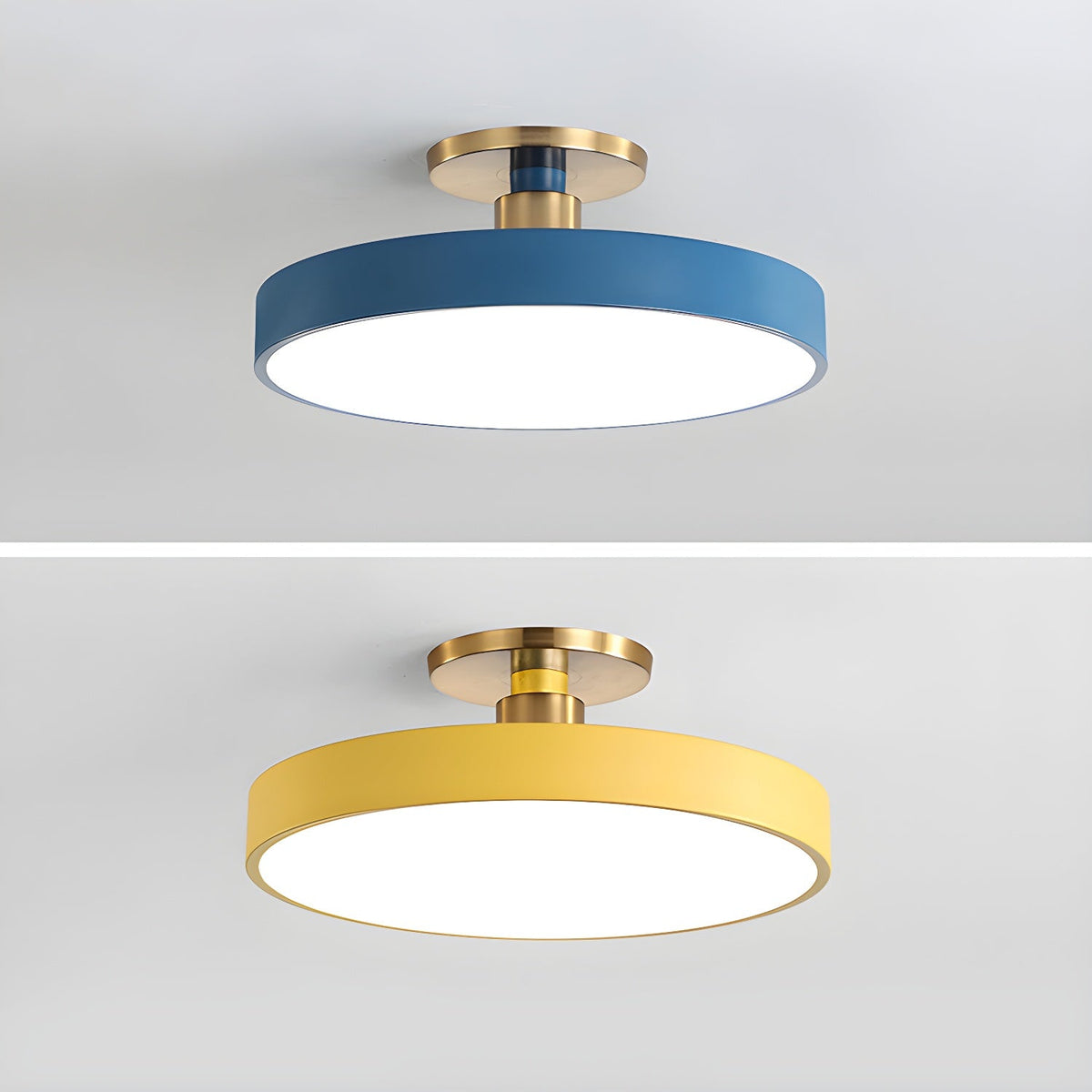 Isla Round Flush-Mount LED Ceiling Light – Black Metal with White Diffuser for Dining Rooms & Offices, Six Colours