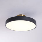 Isla Round Flush-Mount LED Ceiling Light – Black Metal with White Diffuser for Dining Rooms & Offices, Six Colours
