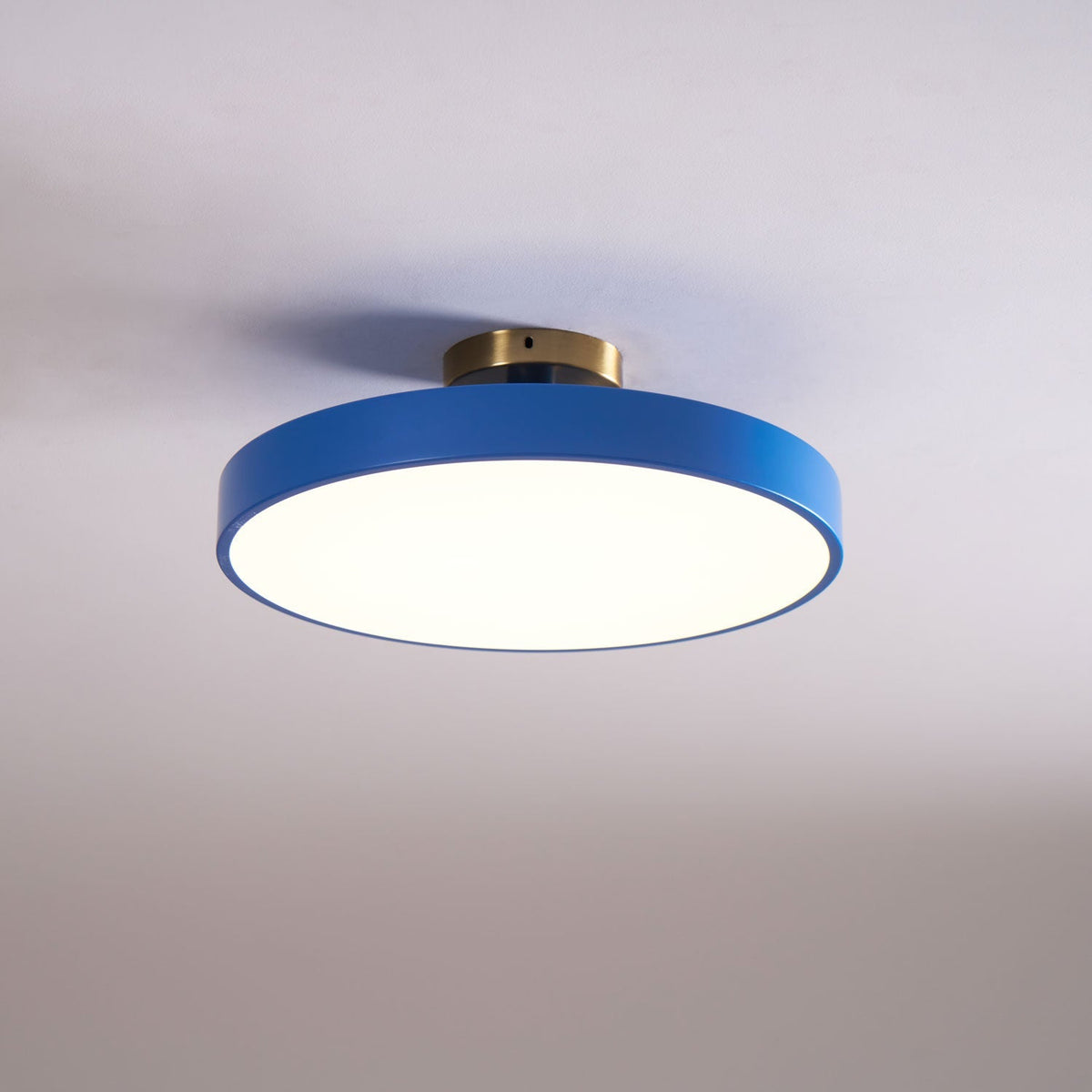 Isla Round Flush-Mount LED Ceiling Light – Black Metal with White Diffuser for Dining Rooms & Offices, Six Colours