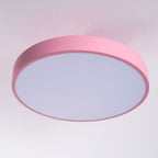 Isla Round Flush-Mount LED Ceiling Light – Black Metal with White Diffuser for Dining Rooms & Offices, Six Colours