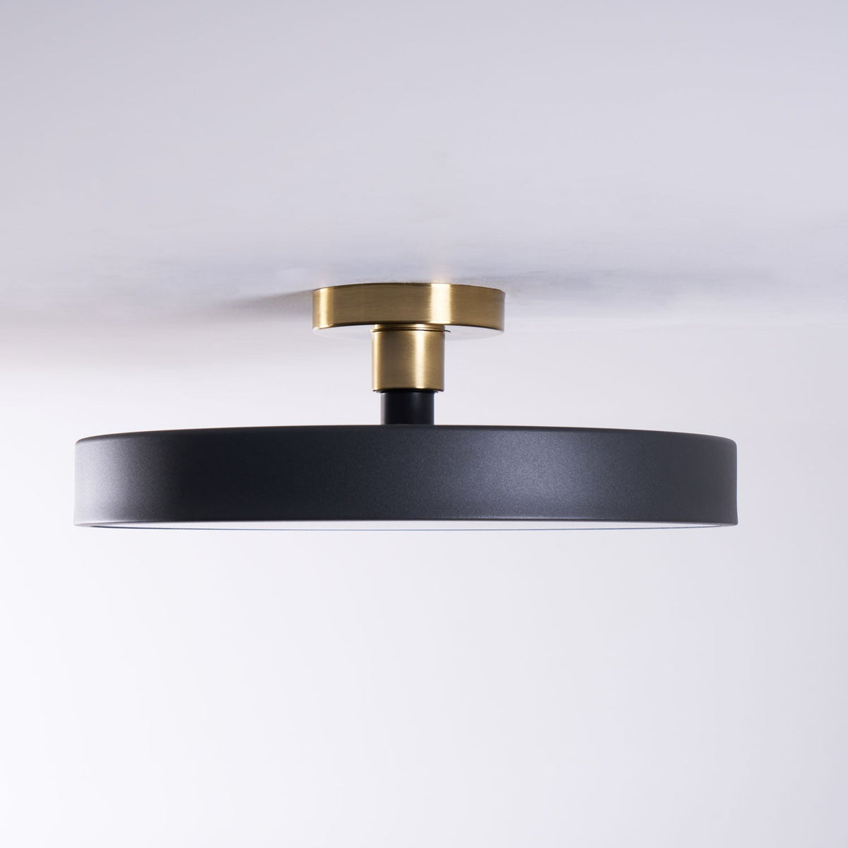 Isla Round Flush-Mount LED Ceiling Light – Black Metal with White Diffuser for Dining Rooms & Offices, Six Colours