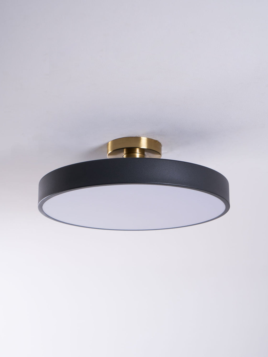 Isla Round Flush-Mount LED Ceiling Light – Black Metal with White Diffuser for Dining Rooms & Offices, Six Colours